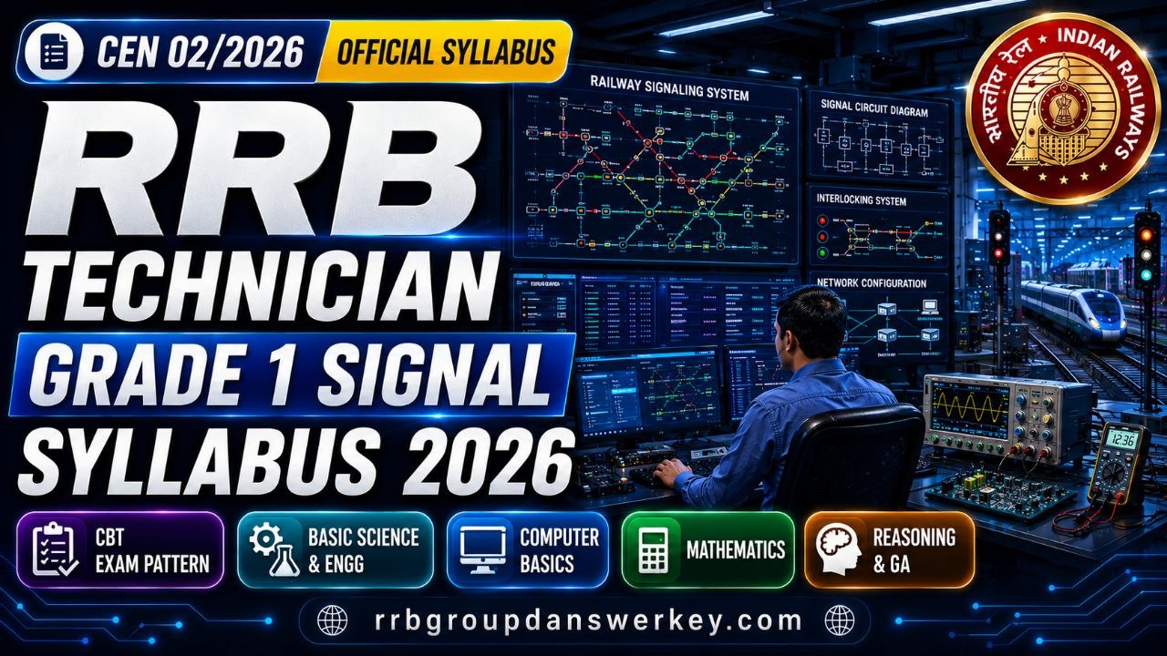 RRB Technician Grade 1 Signal Syllabus 2026: CBT Exam Pattern, Subject-Wise Topics & Selection Process
